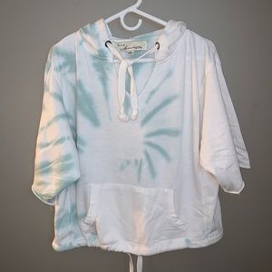 Tie dye short sleeve hoodie